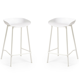 Julian Bowen Renzo White Bar Stool Set of 2 - Wilko - thumbnail 3