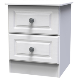 Crowndale Pembroke 2 Drawer Matt White Compact Bedside Cabinet Ready Assembled - White Matt - Wilko - thumbnail 4