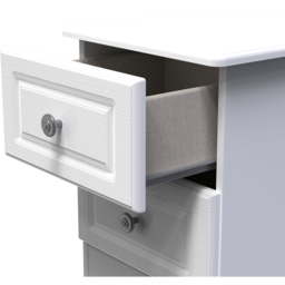 Crowndale Pembroke 2 Drawer Matt White Compact Bedside Cabinet Ready Assembled - White Matt - Wilko - thumbnail 7