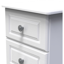 Crowndale Pembroke 2 Drawer Matt White Compact Bedside Cabinet Ready Assembled - White Matt - Wilko - thumbnail 6