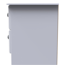 Crowndale Pembroke 2 Drawer Matt White Compact Bedside Cabinet Ready Assembled - White Matt - Wilko - thumbnail 5