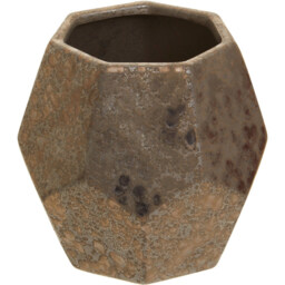 Premier Housewares Salvo Ceramic Planter Large - Size: 20 x 20 x 19cm - Brown - Wilko - thumbnail 4