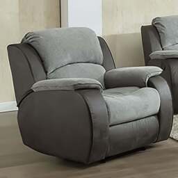 New Charleston Grey Fabric Manual Recliner Chair - Size: Single - Wilko