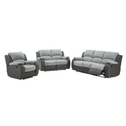 New Charleston Grey Fabric Manual Recliner Chair - Size: Single - Wilko - thumbnail 4