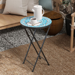 Outsunny Blue Mosaic Folding Garden Coffee Table - Size: 55 x 35.5 x 35.5cm - Wilko - thumbnail 5