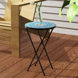 Outsunny Blue Mosaic Folding Garden Coffee Table - Size: 55 x 35.5 x 35.5cm - Wilko - thumbnail 4