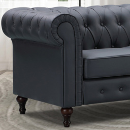 Richland 2 Seater Grey Leather Sofa - Artemis Home - Wilko - thumbnail 3