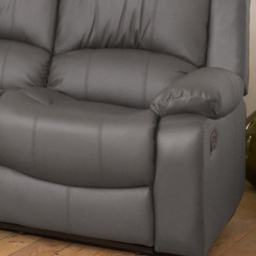 Glendale 3 Seater Grey Bonded Leather Manual Recliner Sofa - Artemis Home - Wilko - thumbnail 4
