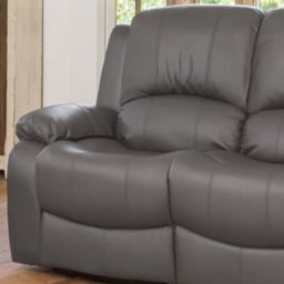 Glendale 3 Seater Grey Bonded Leather Manual Recliner Sofa - Artemis Home - Wilko - thumbnail 3