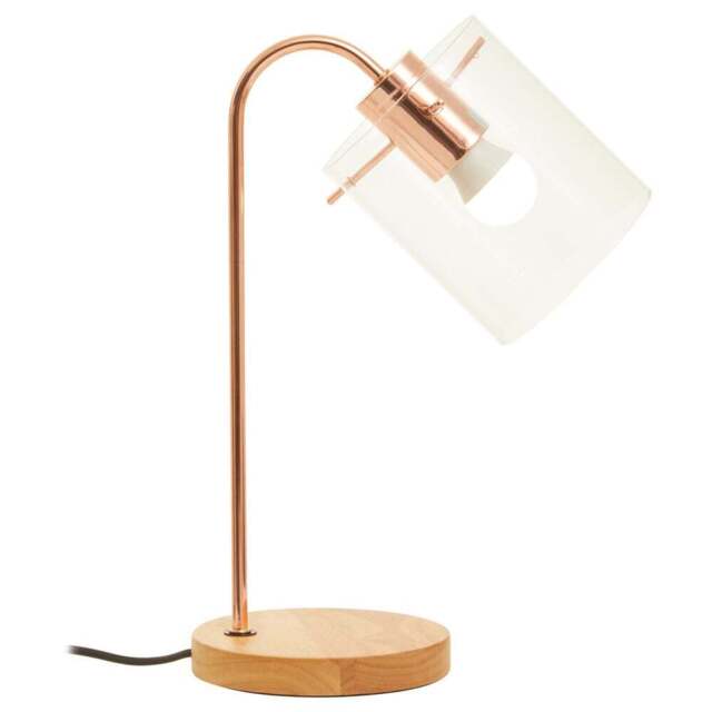 Premier Housewares Matte Black Curved Table Lamp - Size: 25 x 15 x 40cm - Gold - Wilko - image 1