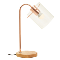 Premier Housewares Matte Black Curved Table Lamp - Size: 25 x 15 x 40cm - Gold - Wilko - thumbnail 3