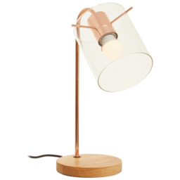 Premier Housewares Matte Black Curved Table Lamp - Size: 25 x 15 x 40cm - Gold - Wilko - thumbnail 4