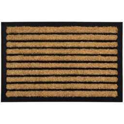 JVL Lines Tuffscrape Coir Mat 40 x 60cm - Size: 41 x 61cm - Brown - JVL Homewares - Wilko - thumbnail 1