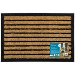 JVL Lines Tuffscrape Coir Mat 40 x 60cm - Size: 41 x 61cm - Brown - JVL Homewares - Wilko - thumbnail 4