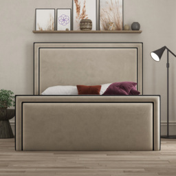 DS Living Verona Single Plush Cream Piping Ottoman Bed - Wilko - thumbnail 4