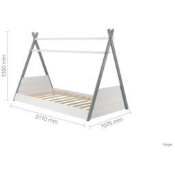 Teepee Single White Childrens Bed Frame - Birlea - Wilko - thumbnail 5