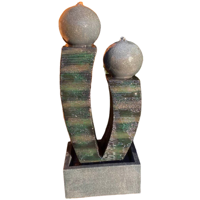 Tranquillity Compact Friendship LED Water Feature - Size: 77 x 34 x 22cm - Grey - Wilko - image 1