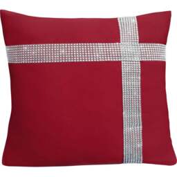 Velosso Diamante Cross Red Filled Cushion 43 x 43cm 2 Pack - Wilko