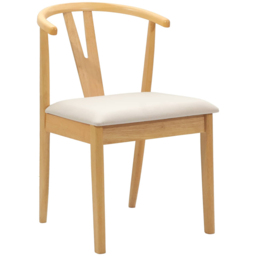 vidaXL Set of 2 Natural Rubberwood Dining Chairs - Brown - Wilko - thumbnail 3