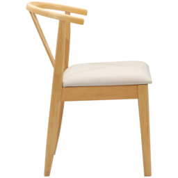 vidaXL Set of 2 Natural Rubberwood Dining Chairs - Brown - Wilko - thumbnail 7
