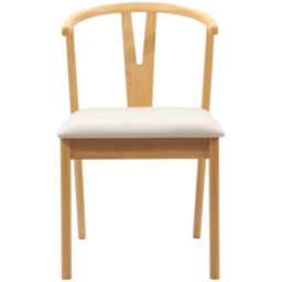 vidaXL Set of 2 Natural Rubberwood Dining Chairs - Brown - Wilko - thumbnail 4