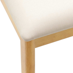 vidaXL Set of 2 Natural Rubberwood Dining Chairs - Brown - Wilko - thumbnail 6