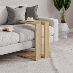 Decortie Muju Oak C Shape Side Table - Size: 57 x 30 x 40cm - Cream - Wilko - thumbnail 6