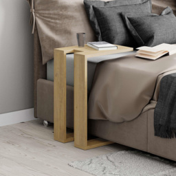 Decortie Muju Oak C Shape Side Table - Size: 57 x 30 x 40cm - Cream - Wilko - thumbnail 4