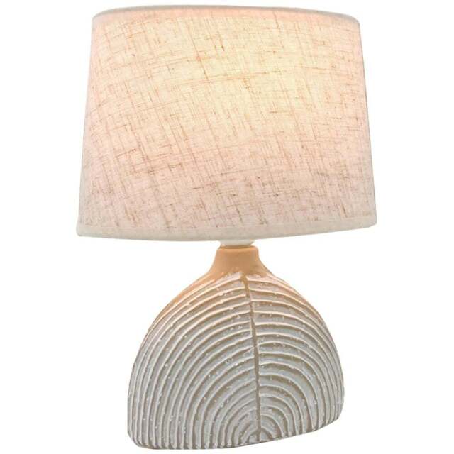 Acacia Home 30cm Cream Cement Table Lamp with Beige Fabric Shade - Size: 30 x 23 x 14cm - Multi - Wilko - image 1