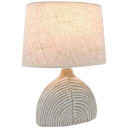 Acacia Home 30cm Cream Cement Table Lamp with Beige Fabric Shade - Size: 30 x 23 x 14cm - Multi - Wilko - thumbnail 1