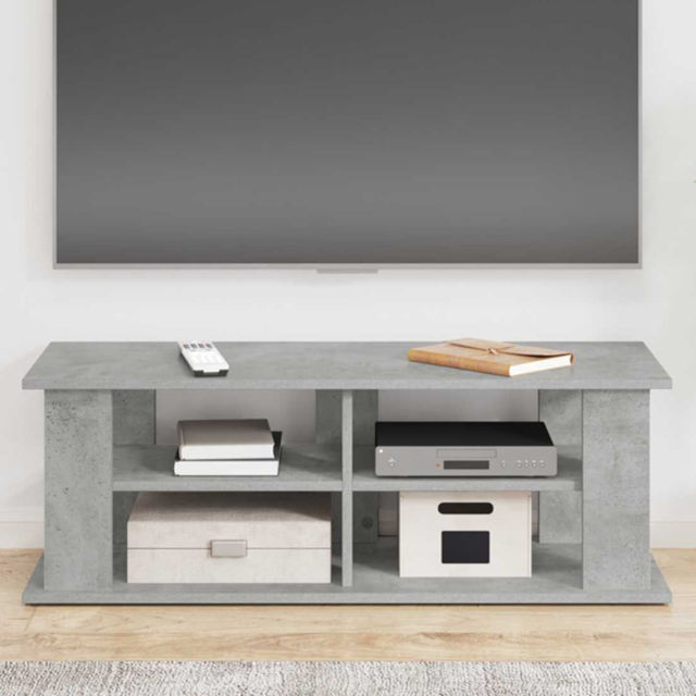 vidaXL 4 Shelf Concrete Grey TV Stand - Size: 33.5 x 96 x 35cm - Wilko - image 1