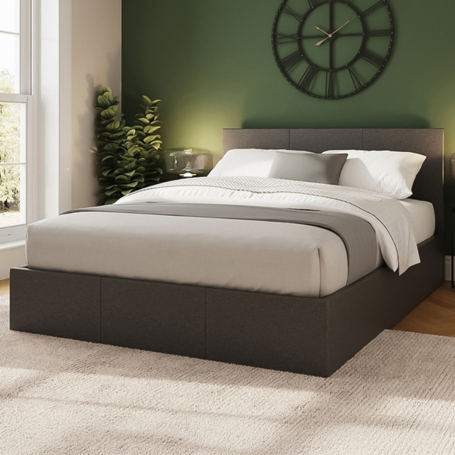 GFW Double Grey Side Lift Ottoman Bed - Wilko - image 1