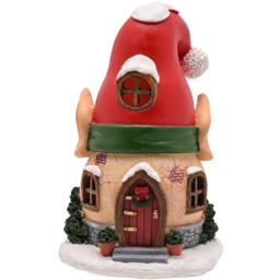 The Seasonal Gift Co. Santa and Friends Elf House LED Christmas Decoration 15cm - Size: 15 x 10.5 x 9cm - Red - Wilko - thumbnail 3