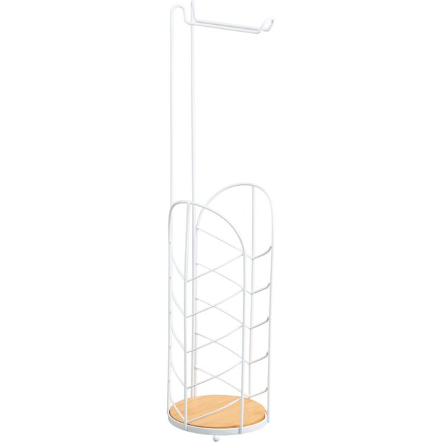 Leaf Bamboo Toilet Roll Holder - White - Wilko - image 1