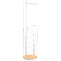 Leaf Bamboo Toilet Roll Holder - White - Wilko