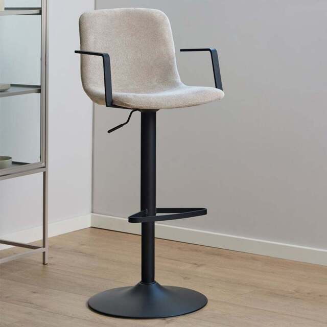 Florence Pablo Beige Swivel Bar Stool Set of 2 - Size: 114 x 50 x 53cm - Multi - Furniture To Go - Wilko - image 1