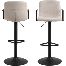 Florence Pablo Beige Swivel Bar Stool Set of 2 - Size: 114 x 50 x 53cm - Multi - Furniture To Go - Wilko - thumbnail 4