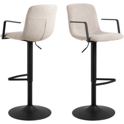 Florence Pablo Beige Swivel Bar Stool Set of 2 - Size: 114 x 50 x 53cm - Multi - Furniture To Go - Wilko - thumbnail 3
