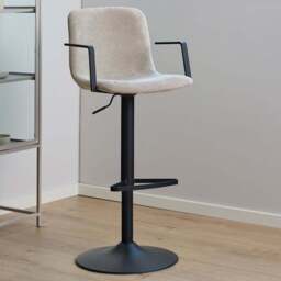 Florence Pablo Beige Swivel Bar Stool Set of 2 - Size: 114 x 50 x 53cm - Multi - Furniture To Go - Wilko