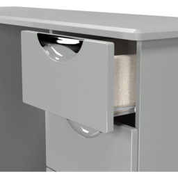 Crowndale Camden 6 Drawer Grey Gloss and Dusk Grey Kneehole Desk Ready Assembled - Size: 80 x 128 x 42cm - Grey Gloss & Dusk Grey - Wilko - thumbnail 7