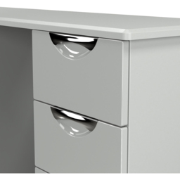 Crowndale Camden 6 Drawer Grey Gloss and Dusk Grey Kneehole Desk Ready Assembled - Size: 80 x 128 x 42cm - Grey Gloss & Dusk Grey - Wilko - thumbnail 6