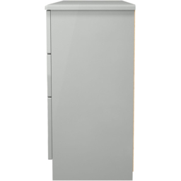 Crowndale Camden 6 Drawer Grey Gloss and Dusk Grey Kneehole Desk Ready Assembled - Size: 80 x 128 x 42cm - Grey Gloss & Dusk Grey - Wilko - thumbnail 4