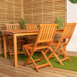 Samuel Alexander 4 Seater Patio Dining Set Natural - Brown - Wilko - thumbnail 1
