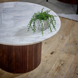 Brooklyn Opal Marble Top Mango Wood Coffee Table - Brown - Wilko - thumbnail 6