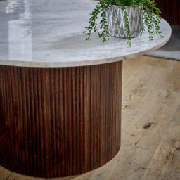 Brooklyn Opal Marble Top Mango Wood Coffee Table - Brown - Wilko - thumbnail 5