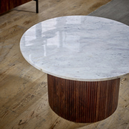 Brooklyn Opal Marble Top Mango Wood Coffee Table - Brown - Wilko - thumbnail 4
