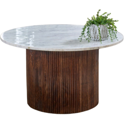 Brooklyn Opal Marble Top Mango Wood Coffee Table - Brown - Wilko - thumbnail 3
