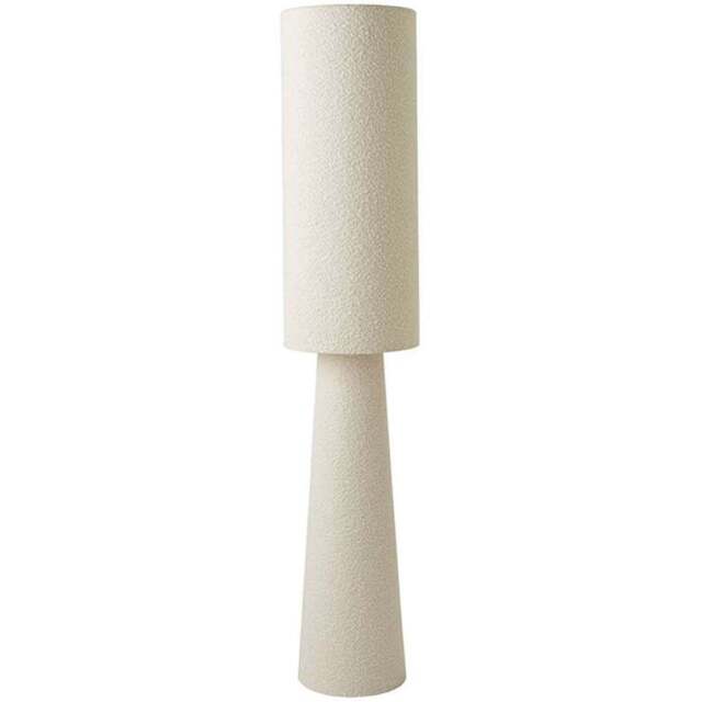 ValueLights Ash Cream Boucle Midi Floor Lamp and Bulb - Size: 130 x 26.5 x 26.5cm - White - Wilko - image 1