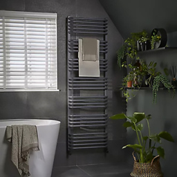 Terma Alex Modern Grey Heated Towel Rail 1580 x 500mm - Size: 158 x 50 x 12cm - Wilko - thumbnail 3