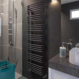 Terma Alex Modern Grey Heated Towel Rail 1580 x 500mm - Size: 158 x 50 x 12cm - Wilko - thumbnail 6